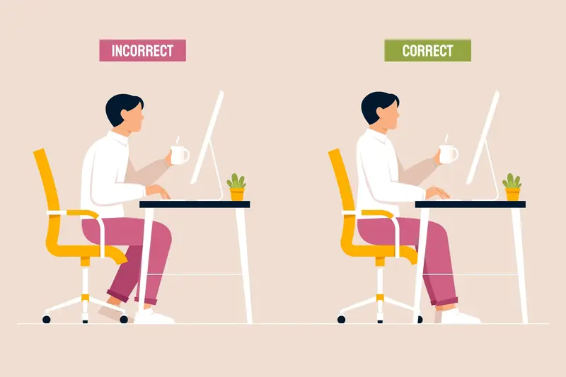 how to sit at the workplace with correct posture