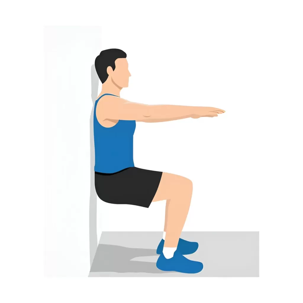 Wall squat exercise for knee osteoarthritis